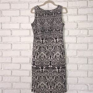 Midi stretch black and white dress